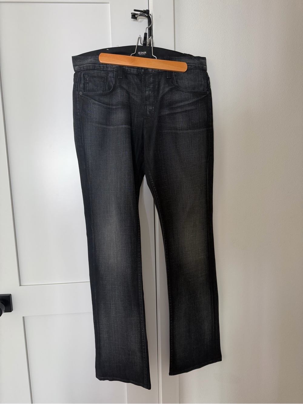 Hudson vintage Dark Wash Straight Leg Jeans - Black/Charcoal